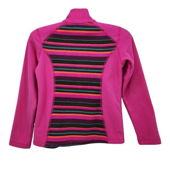The North Face Fleece Pink Striped 1/4 Zip Pullover Girls Small (7/8) - Picture 4 of 9